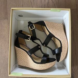 Black Wedge Sandals